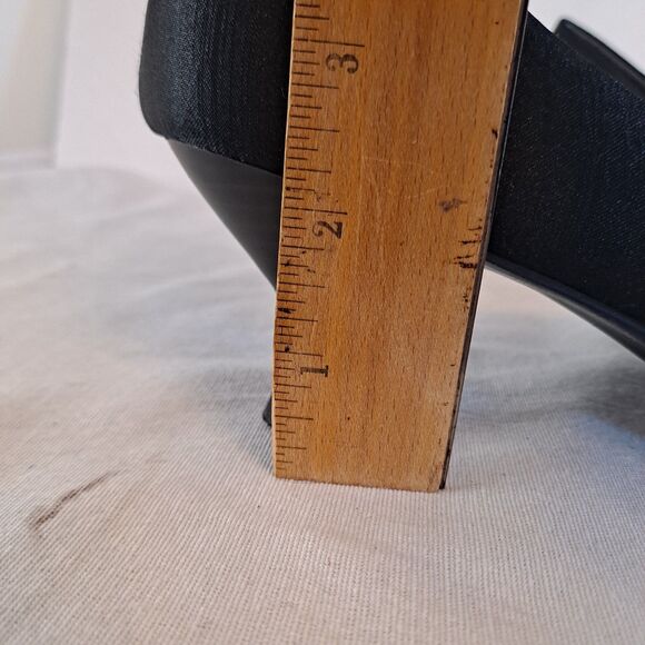 Pop Palace Satin Kitten Heels Side Bow Womens Sz 8.5M Black Comfort Cushion - Picture 12 of 12